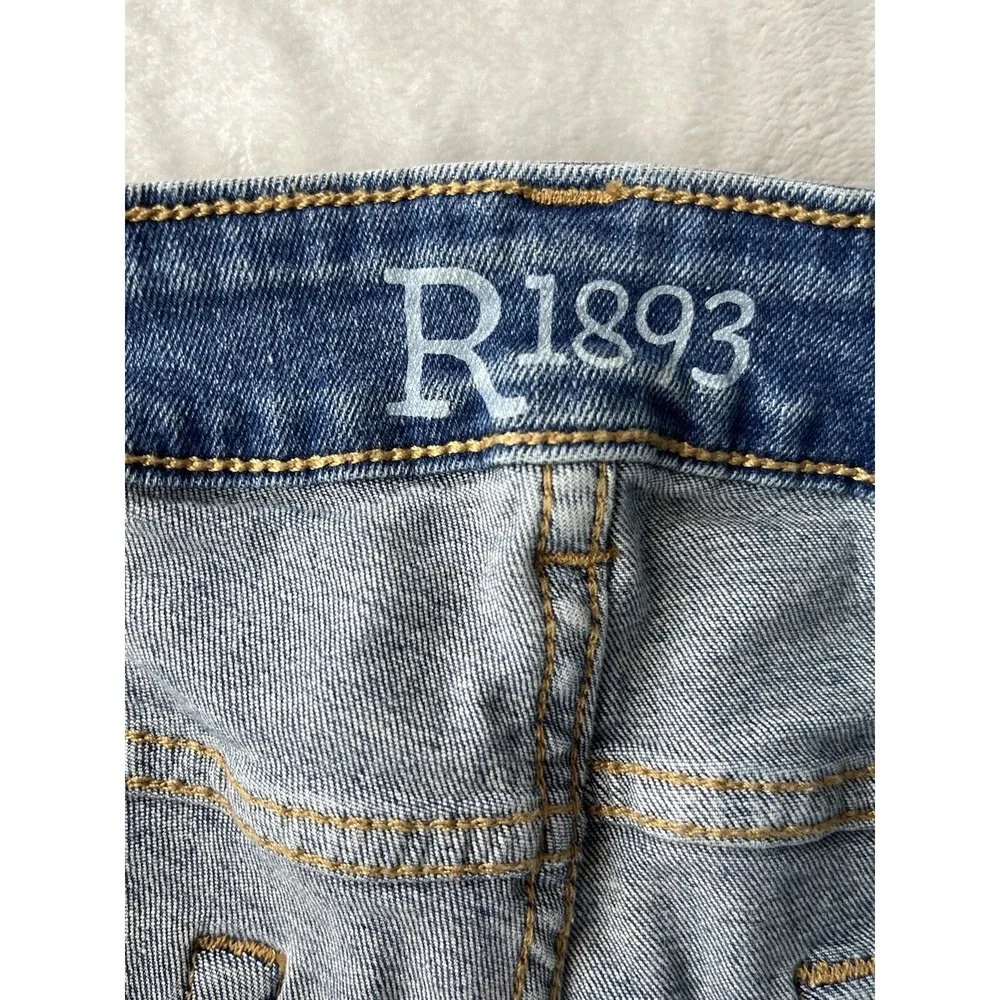 R1893 Women's Denim Bootcut Stretch Distressed Blue Light Wash Jeans Size 10